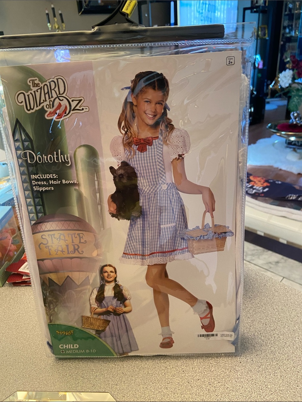 Spirit Dorothy Costume - Blue & White Gingham Dress with Red Bow